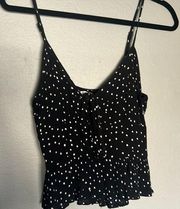 Cropped Flowy Tank with front tie