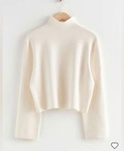 NWT & Other Stories Boxy Turtleneck Knit Cropped Sweater size Large
