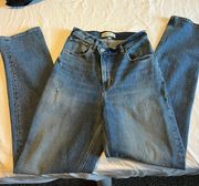 Abercrombie & Fitch Curve Love Ultra High Rise 90s Straight Crossover Jeans