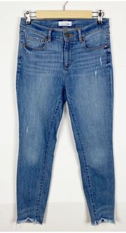 Modern Skinny Crop Jeans Raw Hem Size 28 Petite