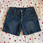 rio dark wash denim shorts