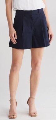 NWT REBECCA TAYLOR High Waist Cotton Tailored Navy Shorts Sz 14