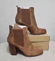 MICHAEL  Women’s Lottie Suede Bootie - Size 7 M   CAROB  40FLTHEES