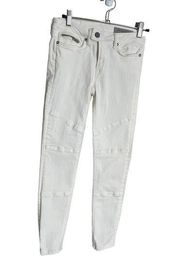 All Saints White Moto Biker Jeans 25