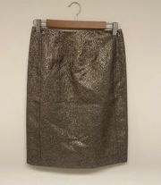 New York & Company Gold and Silver Sparkling Pencil Skirt Size 0