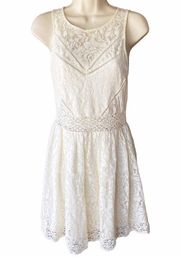 KIMCHI BLUE Sexy White Lace Bohemian Summer Boho Sundress Dress ~ Women's XS