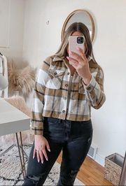 Haute monde Los Angeles plaid cropped shacket