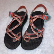 Chacos Orange and Blue Detail Strappy Hiking Sandals size 8