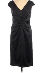 Tadashi Shoji Collection Black Satin Cocktail Dress