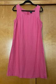 Vintage Pink 100% Hemp Sleeveless Shift Dress Size 12