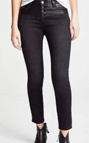 CURRENT/ELLIOTT Jeans 25 The Fused High-Waist Stiletto Faux-Leather Mob Wife