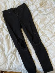 Levi’s 721 high rise black skinny ripped jeans