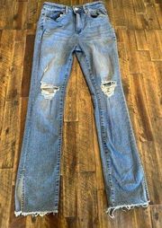 Blank NYC the Lexington slim straight leg denim jeans size 27 distressed