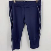 Oiselle Blue Capri athletic legging pant large