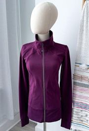 Lululemon  Nice Asana Plum Purple Full Zip Thumbholes Jacket Women’s Size 6