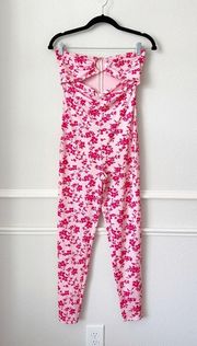 Lovers and Friends Jasmine Strapless Jumpsuit in Fiona Floral Pink sz S