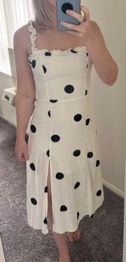 Paper Heart Polka Dot Midi Dress Size 2 White Black Women's Summer