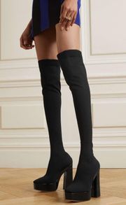 Jimmy Choo Giome Black Over The Knee Boots Size 37 (7) NWB
