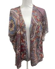 Rue21 Floral Geometric Pattern Short Sleeve Cardigan Size M