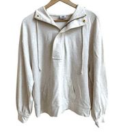 Cabi 4436 Heyday Hoodie Heathered Ivory Hooded Pullover Womens Size L Casual