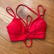 No Boundaries Cherry Red Tie Bikini Top Size Small