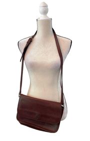 Vintage Burgundy Genuine Leather Crossbody Bag