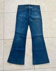 Citizens of Humanity Low Waist Fill Leg Hemmed Dark Jeans Sz 27