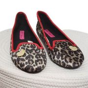 Betsy Johnson Animal Print Slip On Faux Fur Size 5