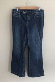 Lane Bryant Dark Wash Blue Stretch Denim Flare Jeans Women's Size 14