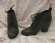 Charlotte Russe Heeled Black Lace Up Booties