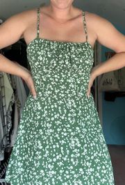 Green Floral Mini Dress