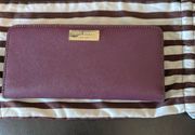 EUC Henri Bendel W57th Single Snap Wallet Burgundy Wine