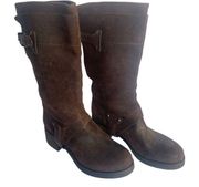 Vera Wang Dark Brown Leather Riding Boots 
Size USA 6M EUA 36
Made In Italy