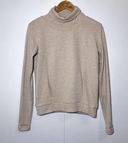 ALO YOGA Clarity Long Sleeve Turtleneck Sweatshirt in Putty Heather Size Small