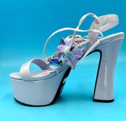 Dolls Kill Sugar Thrillz Pixie Queen Lace Up Heels - Lovely Lilac - size 10