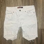 Womens White Cutoff Bermuda Shorts - 5/6