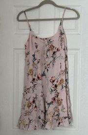 Light Pink Xhilaration Floral Mini Dress Size Small Spaghetti Strap