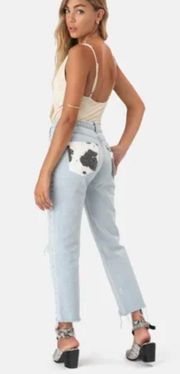 Cow Print Light Jeans