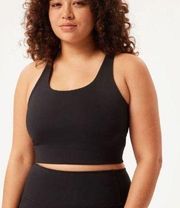 Girlfriend Collective Racerback Paloma Black Sports Bra Sz. S