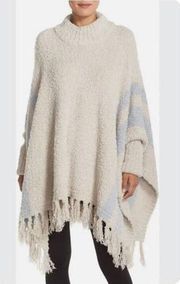 Barefoot Dreams 'Cozy Chic® Beach' Fringe Lounge Ponchobeige & blue size OS