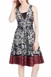 RACHEL Rachel Roy NWT Paisley Sleeveless A-Line Knee Length Dress Red Black Sz 2