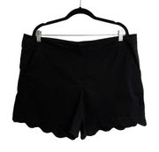 Zac & Rachel Black Scalloped Hem Shorts