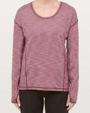 Lululemon  Sweat Embrace Long Sleeve Heathered Misty Merlot Women's 10