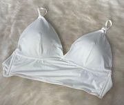 Solid White Padded Wire Free Bralette