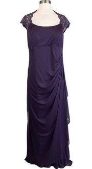 XSCAPE Women's Formal Dress Size 18W Purple Lace and Chiffon Evening Gown