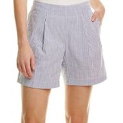 Brooks Brothers Cotton Seersucker Pleated Shorts Blue White Stripe Size 8