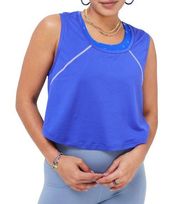 NWT Terez Cobalt WorkIt Racerback Crop Top  in Electric Blue