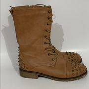 Lace up studded combat bootie Sz 11