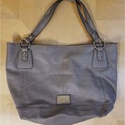 Nine West Faux Leather Gray Taupe Tote Bag