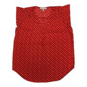 Chaus New York Coral Rouge Square Pattern Blouse Size S Small